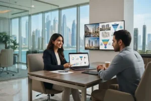 Real estate CRM system used by a Dubai property sales team