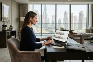 Dubai property for sale search with modern residential buildings