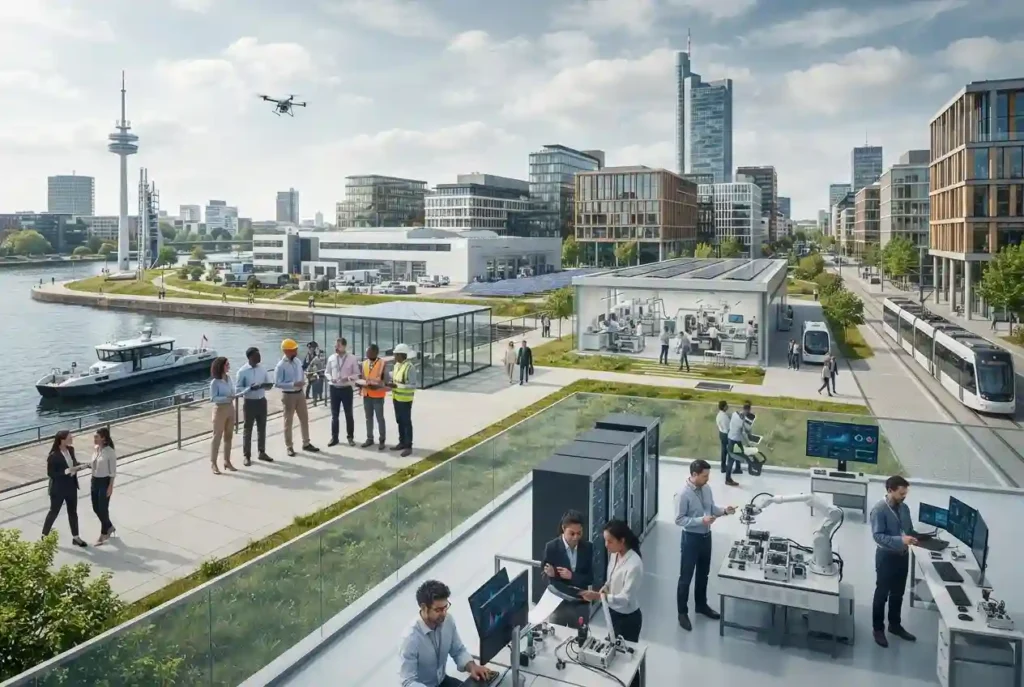 Global technology superpowers represented by advanced research, engineering, and digital infrastructure