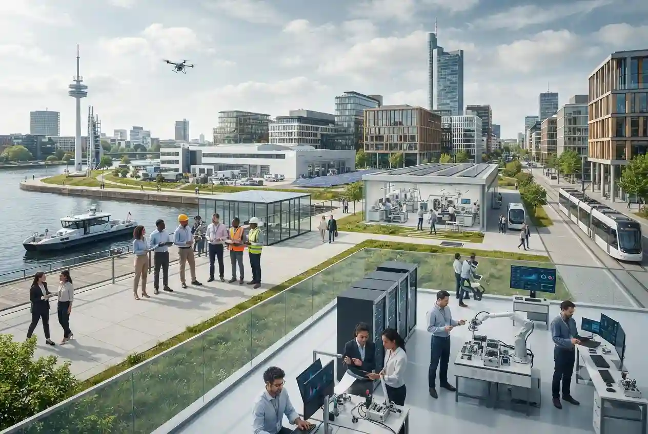 Global technology superpowers represented by advanced research, engineering, and digital infrastructure
