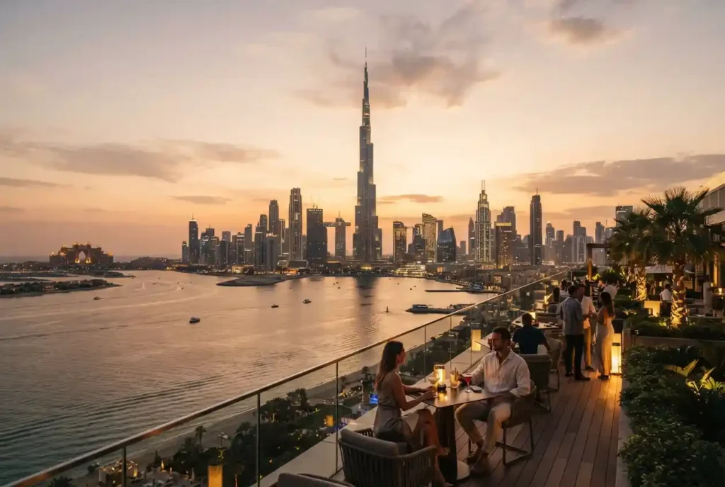 Top things to do in Dubai featuring Burj Khalifa and the Dubai skyline