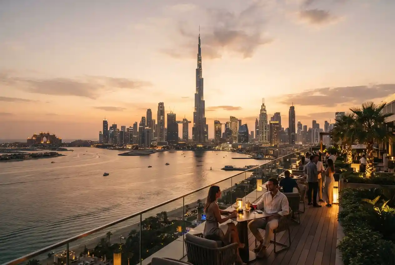 Top things to do in Dubai featuring Burj Khalifa and the Dubai skyline