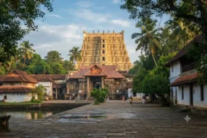Sree Padmanabhaswamy Temple and tropical landscape in Trivandrum