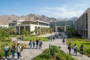 Students at the University of Science and Technology of Fujairah campus