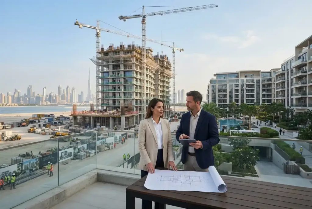 Off plan property development under construction in Dubai